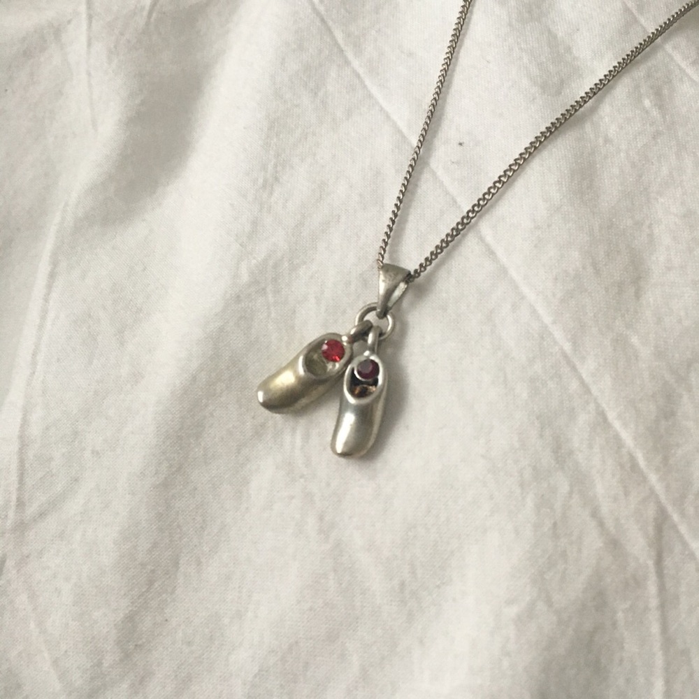 Silver necklace with ruby. - Picture 3 of 3